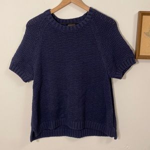 Pendleton Short Sleeve Textured Sweater - Navy